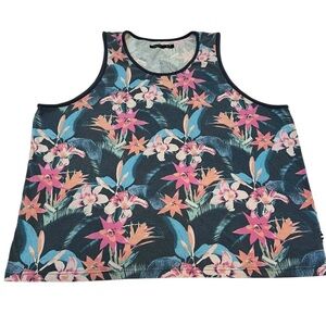 Edgar‎ + Ash Men’s Tank Top 2XL Tropical Floral Print Summer Sleeveless